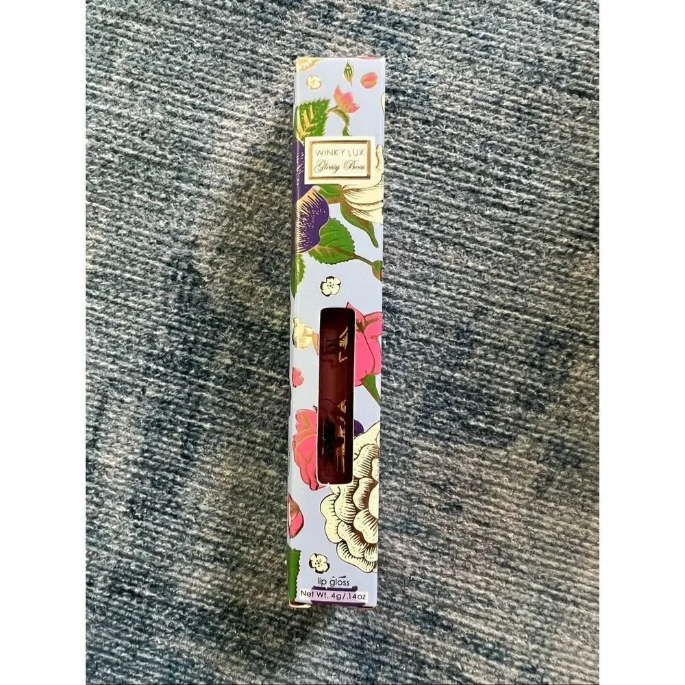 Winky Lux Rose Gold Travel Bag Brow Pencil Lip Gloss Lipstick Cleanser